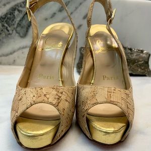 Louboutin peep-toe heels.